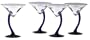 Libbey 4-Piece Cobalt Swerve Martini Set