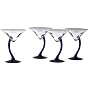 Libbey 4-Piece Cobalt Swerve Martini Set