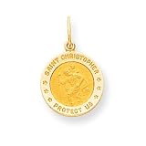 14k Saint Christopher Medal Pendant