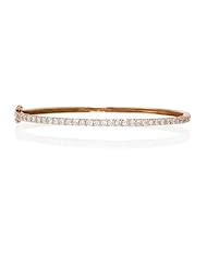 Diamond 14k Pink Gold Bangle Bracelet