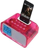 iHome iH22 Dual Alarm Clock for iPod (Pink Translucent)