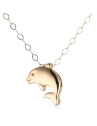Duragold 14K Yellow Gold Dolphin Pendant Necklace, 17"