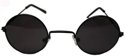 Black Frame Lennon Style Sunglasses w/ Free Case