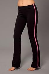 Womens Striped Cotton Spandex Boot Pant by Fitness Wear