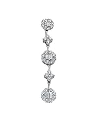 14K White Gold 0.95cttw Round Diamond Pendant