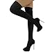 Luxury Divas Black Cable Knit Thigh High Socks