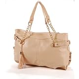 Beige Fashion Women Tassels PU Leather Tote bag Shoulder Handbag Cross Body