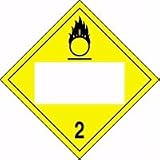 Blank 4-Digit DOT Placards (OXYGEN) (W/ GRAPHIC) 10 3/4 x 10 3/4 Adhesive Vinyl