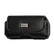 Leather Pouch Protective Carrying Cell Phone Case for Cricket ZTE CAPTR II / A210Cal-Comp CAPTR A200 / KYOCERA E1000 / LG GS170 UX-220 / 220c LG AX145 CU400 VX8350 VX-8360 / MOTOROLA VU204 W220 / Samsung SGH-T201g / SGH-A107 A640 P207 X497 / NOKIA 6315I 6165I 6102 / SONY ERICSSON Z310i / UTSTARCOM 7075 - Black
