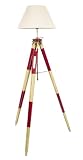 Surveyors Tripod Lamp in Red and White