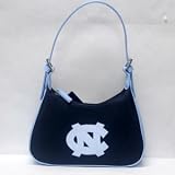 North Carolina UNC Tar Heels Licensed College Handbag, Beautifully Embroidered, Zipper Top, 6.5 x 8.75 x 2.75