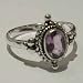 Sterling Silver Bali Ring with Genuine Amethyst Stone
