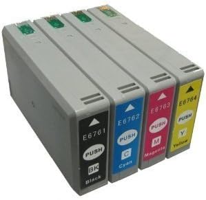 Lin Ink Cartridges for Epson 676 T676 xl E-676XL Best With Generic Compatible to be used with Epson WorkForce Pro WP-4010 4020 4023 4090 4520 4530 4533 4540 4590 (1 Black,1 Cyan,1 Magenta,1 Yellow)