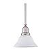 Sea Gull Lighting 61060-962 Sussex One-Light Mini Pendant, Brushed Nickel Finish with Satin White Glass