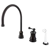 Kingston Brass KS3815BL Restoration Widespread Kitchen Faucet with ABS Sprayer, 9-Inch, Oil Rubbed B