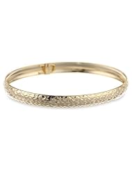 Sterling Silver Classic Diamond Cut Flex Bangle Bracelet