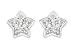 Childrens 14K White Gold Diamond Star Earrings