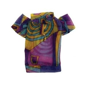 Designer Dog Shirt - Tie Dye Nylon Mesh Geo-Mod Boy T Pet T-Shirt Made in USA X-Small (XS)
