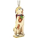 Jim Shore Heartwood Creek Caroling Dog with Santa Hat Hanging Ornament, 4 Inches