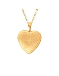 Gold over silver Heart Shaped Locket w/ teddy bear Necklace
