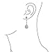 Bling Jewelry Art Deco Style Pave Long Teardrop Pendant and Earrings Set Rhodium Plated