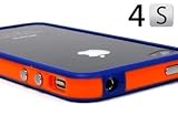 Orange and Blue Premium Bumper Case for Apple iPhone 4S / 4 - (AT&T, Verizon, Sprint)