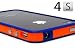 Orange and Blue Premium Bumper Case for Apple iPhone 4S / 4 - (AT&T, Verizon, Sprint)