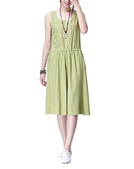 Sleeveless Cotton/Linen Summer  Dress