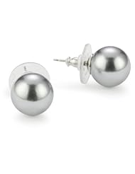 Carolee "Charcoal Pearl Basics" Simulated Pearl 12mm Charcoal Pearl Stud