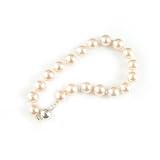 AugustinaJewelry Single Strand 7-7.5 Inch 8MM Pink Shell Pearl Bracelet