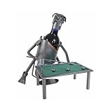 Pool Player Wine Bottle Holder or Wine Caddy from H&K Steel Sculpture 6778-LI