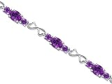 Designed just for you 9.00 carats total weight Oval & Round Cut Amethyst Gemstone Bracelet in Sterling Silver