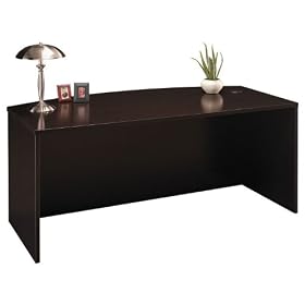 Bush Series C: Mocha Cherry Bow Front Desk WC12946 by Furniture