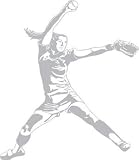 SOFTBALL girl pitcher SPORT Wall paper SUDDEN SHADOWS Decor Art