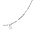 14K White Gold Bracelet With Heart Charm - 7.50 inches