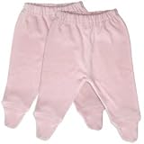 giggle Better Basics Footed Pants, Organic Cotton - Set of 2, Pink