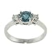 Jewelry : 0.77ct.tw round cut Irradiated Blue Diamond & 0.77ct.tw diamond in 18k white gold ring