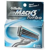 Gillette Mach3 Turbo Shaving Cartridges,For Men - 8Pack