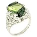 Women's Solitaire Peridot Cubic Zirconia Special Plating Ring, Size: 5-10 Sterling Silver .925