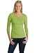 unior Ladies 3/4-Sleeve Perfect Weight Scoop Henley Shirt