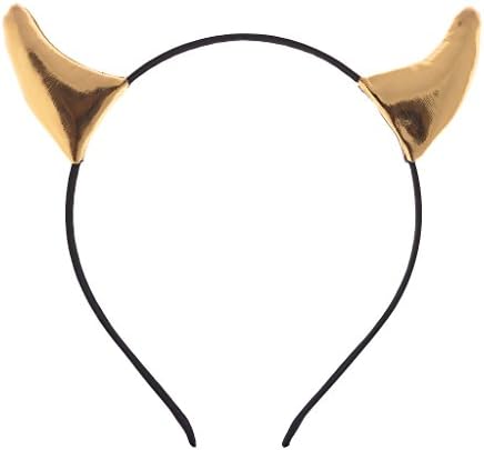 Leather Devil Horn Headband - Gold