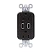 Legrand radiant TM826USBDBCCV4 15 Amp Decorator Duplex Tamper Resistant Outlet Receptacle with 3.1A Type A USB Charger, Dark Bronze (1 Count)