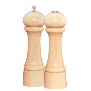 Chef Specialties 08202 8 Inch - 20cm Windsor?Natural Pepper Mill Salt Mill Set