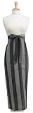Domestique Linen Bistro Apron, Black/Gris Stripe
