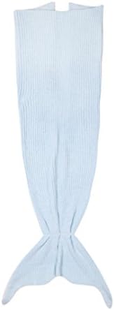 Soft and Warm Mermaid Sleeping Bags Sofa Air Conditioning Blanket Crochet Fleece Mermaid Tail Snuggle blanket 