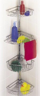 Tension Pole Shower Caddy - Stainless Steel -Best Seller!