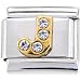Gold Letter J Gem Stone Italian Charm