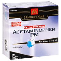 300 Caplets - Extra Strength PM Acetaminophen Generic 500 mg Compare to Tylenol