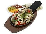 Kitchen & Housewares : Mr. Bar-B-Q Cast-Iron Ribbed Fajita Platter Set