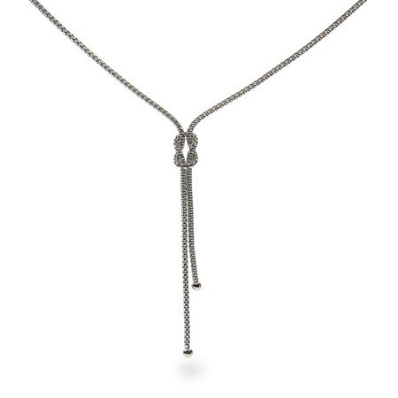 Buy Sterling Silver Mesh Love Knot Necklace